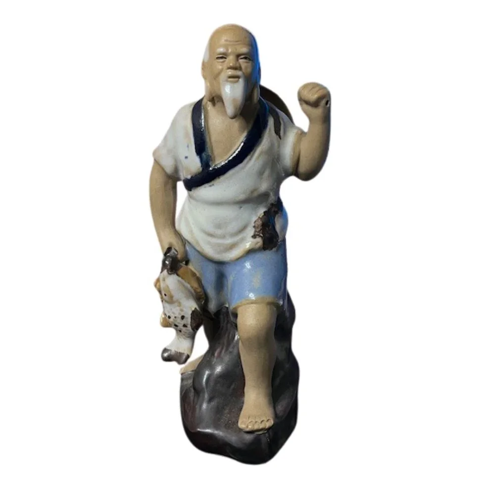 Oriental Chinese Fisherman Figurine - 8